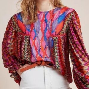 Anthropologie Bl^nk Miranda Peasant Blouse Top